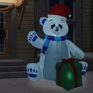 Juldekoration uppblåsbar isbjörn LED inomhus och utomhus 2,4 m