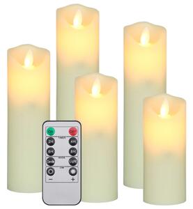 Elektriska LED-ljus med timer och fjärrkontroll 5 st varmvit