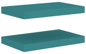 Svävande vägghyllor 2 st blå 40x23x3,8 cm MDF