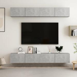 TV-skåp 4 st betonggrå 100x30x30 cm konstruerat trä