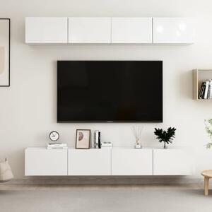 TV-skåp 4 delar vit högglans 100x30x30 cm konstruerat trä