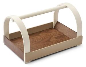 Gejst - Kydo Tray Oak - Bricka - Dark Oak Beige White - 23,5 x 40,5 x 27 cm