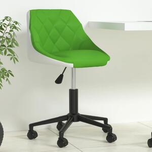 Kontorsstol snurrbar grön och vit konstläder