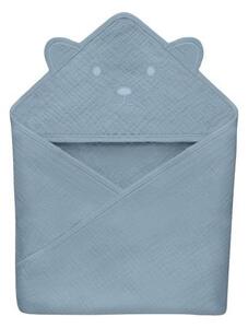 Lionelo - Barnhandduk med huva MUSLIN HOODED TOWEL Grå Himmel
