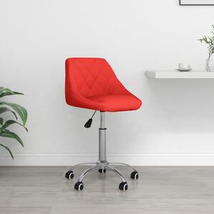 Snurrbar kontorsstol röd konstläder