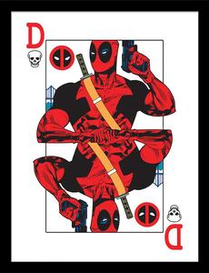 Inramad poster Deadpool - Playing Card