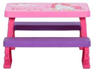 Picknickbord med bänkar för barn 79x69x42 cm rosa