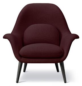 Fredericia Furniture - Swoon Lounge - Tygkategori 2 - Sunniva 662, Svartlackerad ek - Fåtöljer - Space Copenhagen - Trä/Textilmaterial