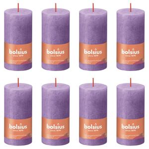 Bolsius Rustika blockljus 8-pack 100x50 mm livlig violett