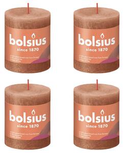 Bolsius Rustika blockljus 4-pack 80x68 mm rustik rosa