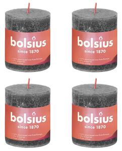 Bolsius Rustika blockljus 4-pack 80x68 mm stormgrå