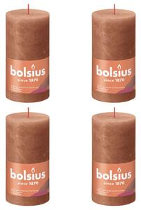 Bolsius Rustika blockljus 4-pack 130x68 mm rustik rosa