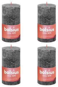 Bolsius Rustika blockljus 4-pack 130x68 mm stormgrå