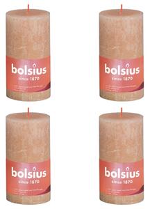 Bolsius Rustika blockljus 4-pack 130x68 mm ljusrosa