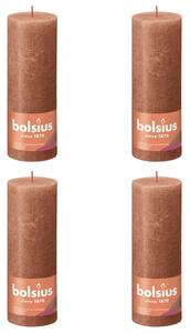 Bolsius Rustika blockljus 4-pack 190x68 mm rustik rosa