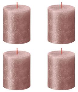 Bolsius Blockljus Shimmer 4-pack 80x68 mm rosa