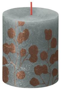 Bolsius Rustika blockljus Silhouette 4-pack 80x68 mm eukalyptusgrön