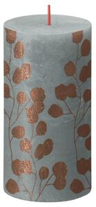 Bolsius Rustika blockljus Silhouette 4-pack 130x68 mm eukalyptusgrön
