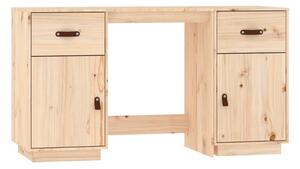 BeBasic Skrivbord med skap 135x50x75 cm massiv furu - Brown