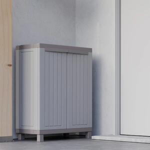 Förvaringsskåp med 2 dörrar 68x39x91,5 cm ljusgrå och beige
