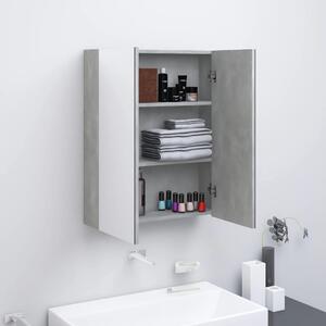 Spegelskåp för badrum betonggrå 60x15x75 cm MDF