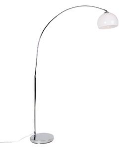 Modern båglampa krom med vit skärm - Arc Basic