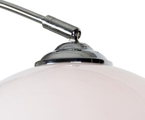 Modern båglampa krom med vit skärm - Arc Basic