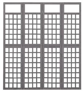 Rumsavdelare/Spaljé 4 paneler massiv furu grå 161x180 cm