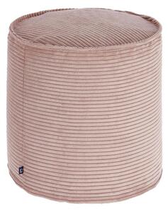 KAVE HOME Wilma stor sittpuff, rund - rosa sammet