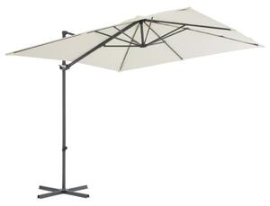 Frihängande parasoll med stålstång sand 250x250 cm