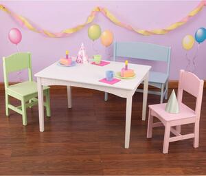 KidKraft Barnmöbelset bord och stolar och bänk Nantucket pastell