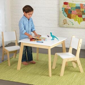 KidKraft Barnmöbelset bord och stolar Modern vit och natur