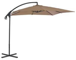 Frihängande parasoll med stålstång 250x250 cm taupe