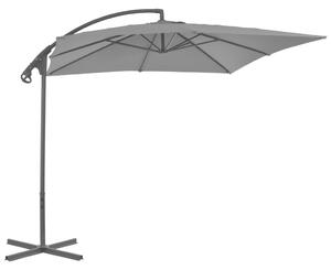 Frihängande parasoll med stålstång 250x250 cm antracit
