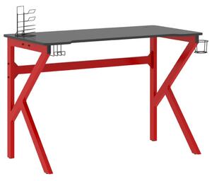 Gamingskrivbord med K-formade ben svart och röd 110x60x75 cm