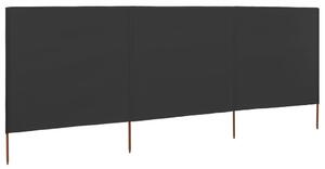 Vindskydd 3 paneler tyg 400x160 cm antracit