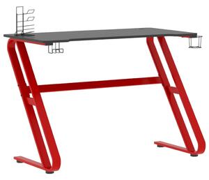 Gamingskrivbord med ZZ-formade ben svart och röd 110x60x75 cm
