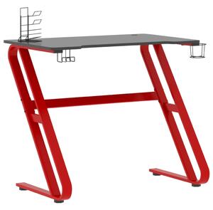 Gamingskrivbord med ZZ-formade ben svart och röd 90x60x75 cm
