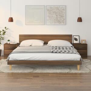 Sängbord 2 st brun ek 40x30x40 cm konstruerat trä