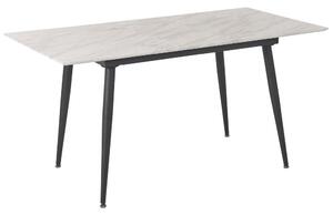 Utdragbart matbord med Marmoreffekt 120/150 x 80 cm Svart EFTALIA Beliani