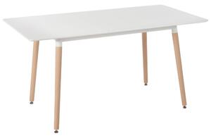 Utdragbart matbord 120/150 x 80 cm Vit / Ljust trä MIRABEL Beliani