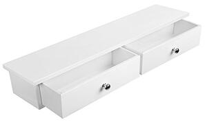 SONGMICS V&aumlgghylla, flytande hylla med 2 l&aringdor, h&oumlgglansig yta, rymmer upp till 15 kg, 65 x 15 x 10 cm, f&oumlr