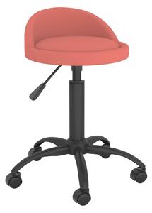Snurrbar kontorsstol rosa sammet