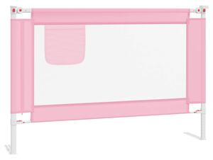 Sängskena för barn rosa 100x25 cm tyg