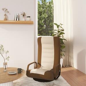 Snurrbar golvstol brun och gräddvit tyg