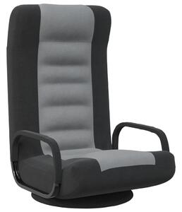 Snurrbar golvstol svart och ljusgrå tyg