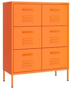 Byrå orange 80x35x101,5 cm stål