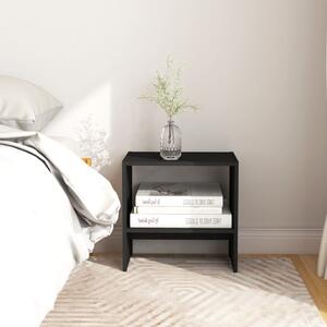 Sängbord svart 40x30,5x40 cm massiv furu