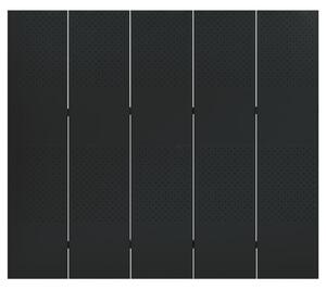 Rumsavdelare 5 paneler svart 200x180 cm stål
