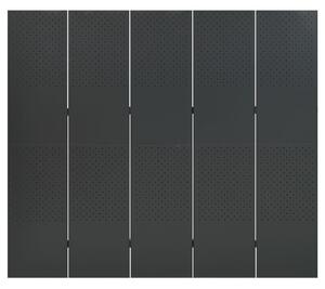 Rumsavdelare 5 paneler antracit 200x180 cm stål